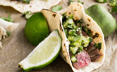 taco with limes