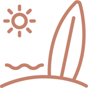 icon of surfboard and sun