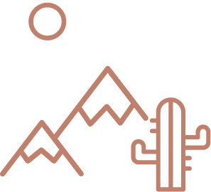 icon of mountains and cactus